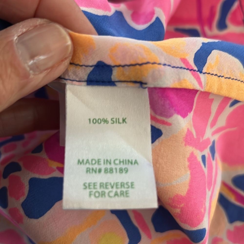 Lilly Pulitzer Colorful Silk long sleeve blouse - Picture 5 of 5
